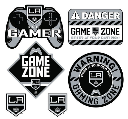 Los Angeles Kings Gamer Repositional Wall Decals 6pc Set Textured 12x14