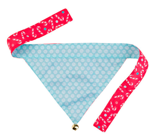Christmas Candy Cane Dog Cat Bandana Premium Reversible w/ Jingle Bell Christmas Candy Cane Dog Cat Bandana Premium Reversible w/ Jingle Bell