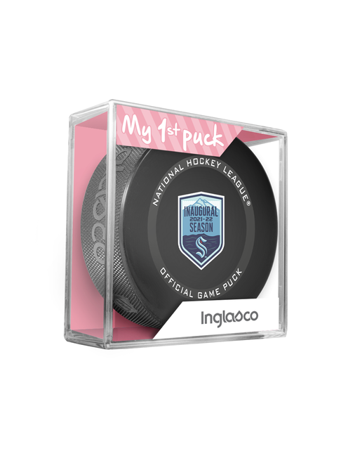 Seattle Kraken My First Official Puck In Case Baby Girl Pink Inaugural Season Seattle Kraken My First Official Puck In Case Baby Girl Pink Inaugural Season