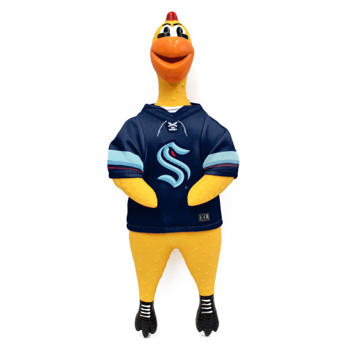 Seattle Kraken Rubber Chicken Dog Toy w/ Clucker Licensed Seattle Kraken Rubber Chicken Dog Toy w/ Clucker Licensed