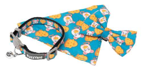 Cheesy Hearts Cat Collar Fashion Pack Breakaway w/ Bell Bandana & Bowtie Cheesy Hearts Cat Collar Fashion Pack Breakaway w/ Bell Bandana & Bowtie