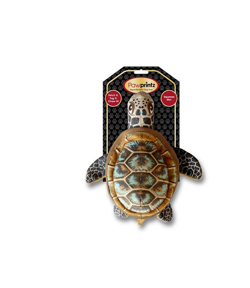 Pawprintz Sea Turtle Dog Toy Premium Realistic Plush w/ Squeaker Pawprintz Sea Turtle Dog Toy Premium Realistic Plush w/ Squeaker