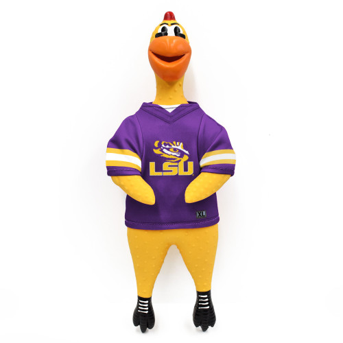 LSU Tigers Rubber Chicken Dog Toy w/ Clucker Licensed