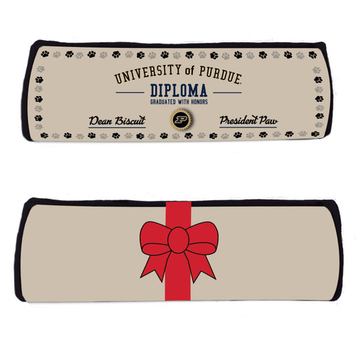 Purdue Boilermakers Diploma Dog Toy Premium Fabric w/ Squeakers