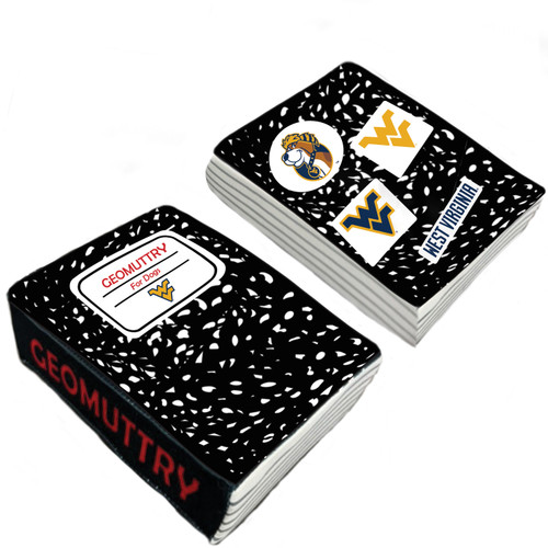 West Virginia Mountaineers Geomuttry Notebook Dog Toy Plush Squeakers USA