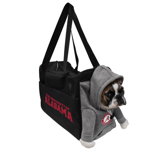 Alabama Crimson Tide Furry Fan Dog Cat Carrier Travel Bag w/ Hoodie Accent Alabama Crimson Tide Furry Fan Dog Cat Carrier Travel Bag w/ Hoodie Accent