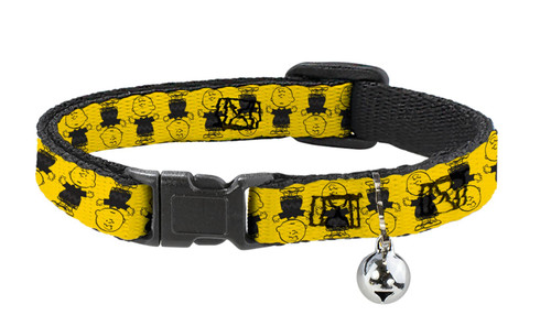 Charlie Brown Cat Collar Flip Yellow Premium Breakaway w/ Bell Peanuts Charlie Brown Cat Collar Flip Yellow Premium Breakaway w/ Bell Peanuts