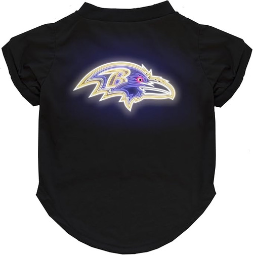 Baltimore Ravens Dog Cat Neon T-Shirt Premium Black Tee