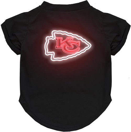 Kansas City Chiefs Dog Cat Neon T-Shirt Premium Black Tee
