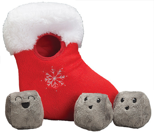 Christmas Stocking w/ Coal Dog Toy Set Interactive Plush Hide & Seek Christmas Stocking w/ Coal Dog Toy Set Interactive Plush Hide & Seek