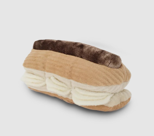 Chocolate Eclair Snuffle Dog Toy Premium Hide Treat Plush w/ Squeaker  