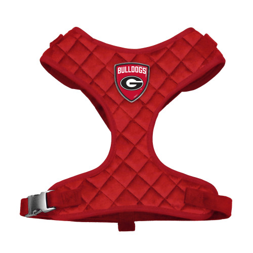 Georgia Bulldogs Dog Cat Velvet Harness Luxury Vest w/ Epoxy Dome Logo