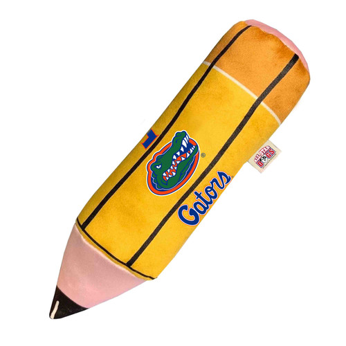 Florida Gators Pencil Dog Toy Premium Plush w/ Squeakers USA Made