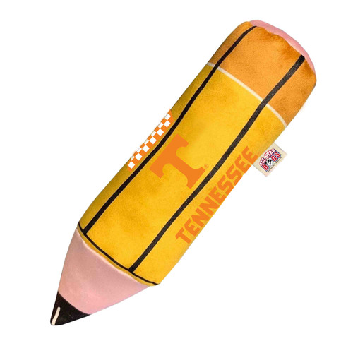 Tennessee Vols Pencil Dog Toy Premium Plush w/ Squeakers USA Made