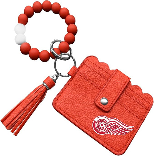 Detroit Red Wings Bead Bracelet Wallet with ID/Card Slots & Tassel Detroit Red Wings Bead Bracelet Wallet with ID/Card Slots & Tassel