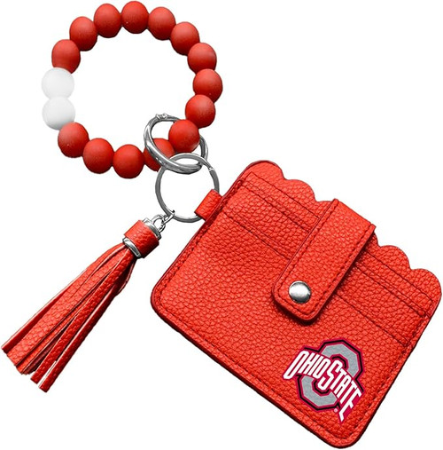 Ohio State Buckeyes Bead Bracelet Wallet with ID/Card Slots & Tassel