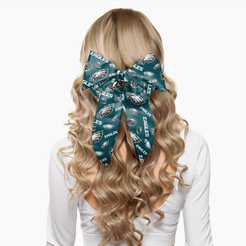 Philadelphia Eagles Big Bow Barrette Hair Clip Extra Large Philadelphia Eagles Big Bow Barrette Hair Clip Extra Large