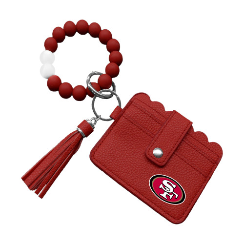 San Francisco 49ers Bead Bracelet Wallet with ID/Card Slots & Tassel San Francisco 49ers Bead Bracelet Wallet with ID/Card Slots & Tassel