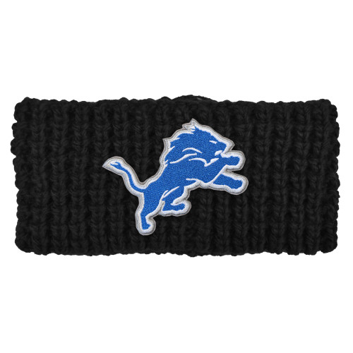 Detroit Lions Chunky Waffle Knit Headband w/ Embroidered Patch Big Detroit Lions Chunky Waffle Knit Headband w/ Embroidered Patch Big