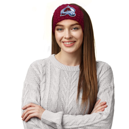 Colorado Avalanche Chunky Waffle Knit Headband w/ Embroidered Patch Big Colorado Avalanche Chunky Waffle Knit Headband w/ Embroidered Patch Big