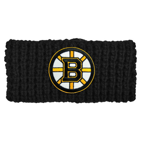 Boston Bruins Chunky Waffle Knit Headband w/ Embroidered Patch Big Boston Bruins Chunky Waffle Knit Headband w/ Embroidered Patch Big