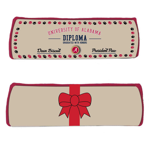 Alabama Crimson Tide Diploma Dog Toy Premium Fabric w/ Squeakers Alabama Crimson Tide Diploma Dog Toy Premium Fabric w/ Squeakers