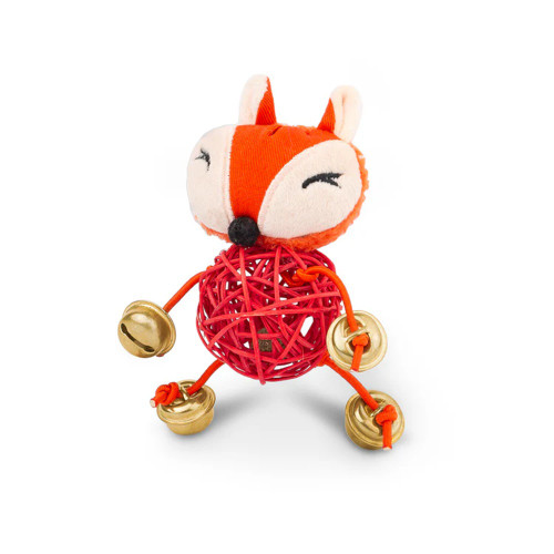 Fox Ball Cat Toy Premium Eco-Conscious Plush w/ Jingle Bells & Catnip