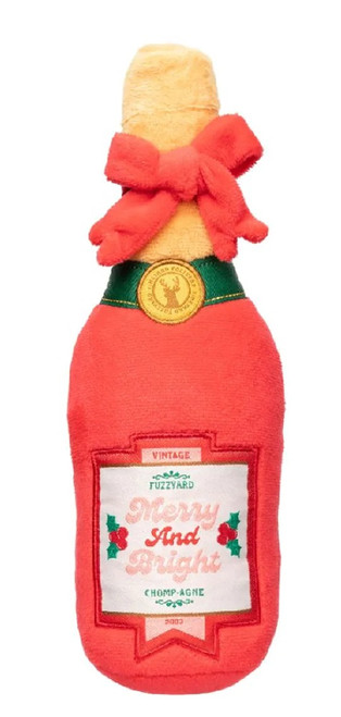 Merry & Bright Chomp-agne Christmas Dog Toy Premium Plush Non-Toxic