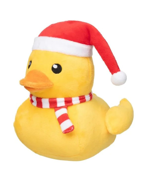 Festive Waddles Duck Dog Toy Christmas Plush w/ Squeaker & Gift Tag