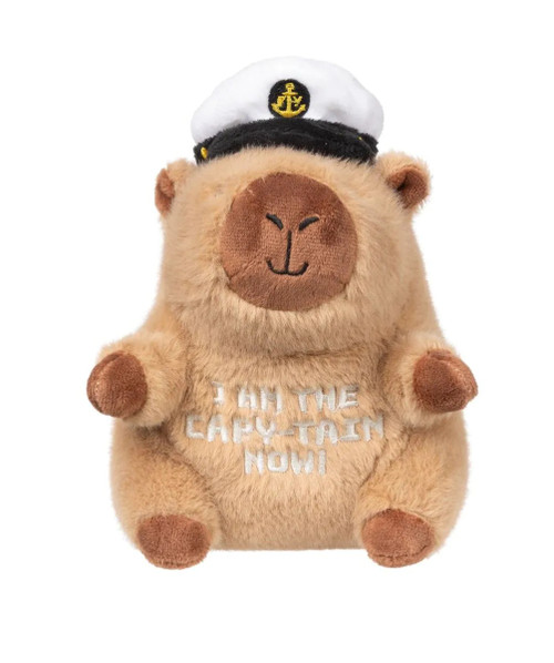 Capy-tain Capybara Dog Toy Premium Furry Plush w/ Squeaker Non-Toxic