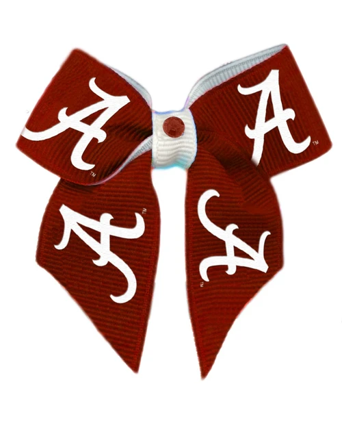 Alabama Crimson Tide Dog Cat Hair Bow w/ Rhinestone Accent Small USA Made