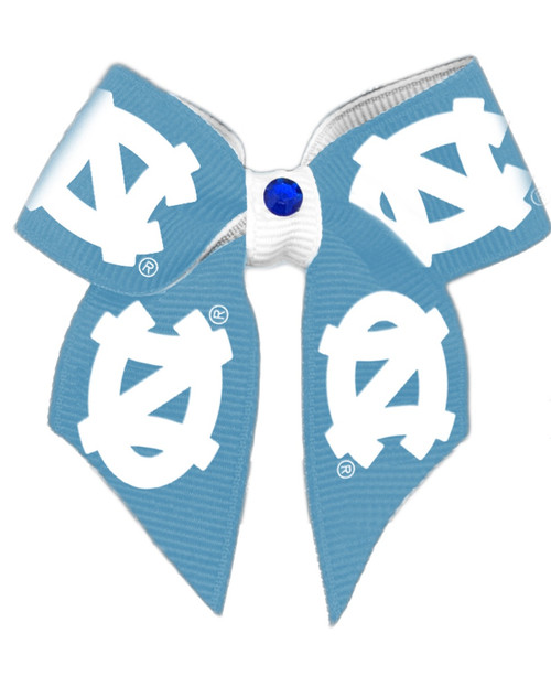 North Carolina Tar Heels Dog Cat Hair Bow w/ Rhinestone Accent Small USA Made