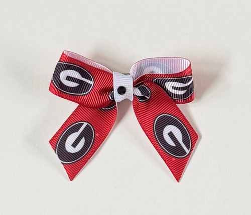 Georgia Bulldogs Dog Cat Hair Bow w/ Rhinestone Accent Small USA Made