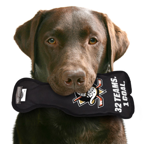 Anaheim Ducks Stanley Cup Dog Toy Plush w/ Logo On Back & Squeaker