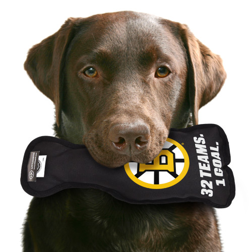 Boston Bruins Stanley Cup Dog Toy Plush w/ Logo On Back & Squeaker