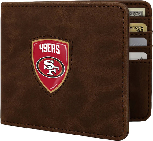San Francisco 49ers Brown Bifold Wallet Shield Logo w/ RFID Blocking