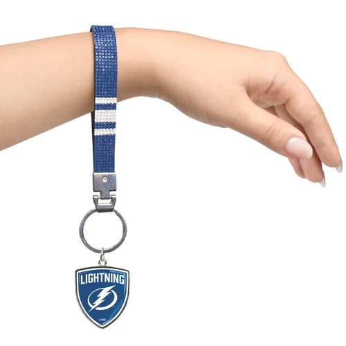 Tampa Bay Lightning Crystal Wristlet w/ Shield Charm For Keys Purse Backpack