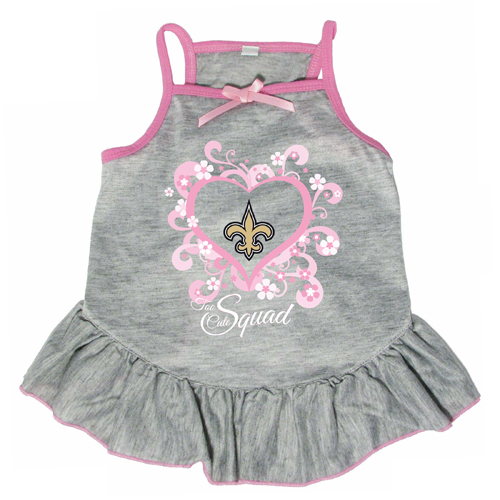 New Orleans Saints Dog Pet Pink Too Cute Squad Jersey Tee Dress