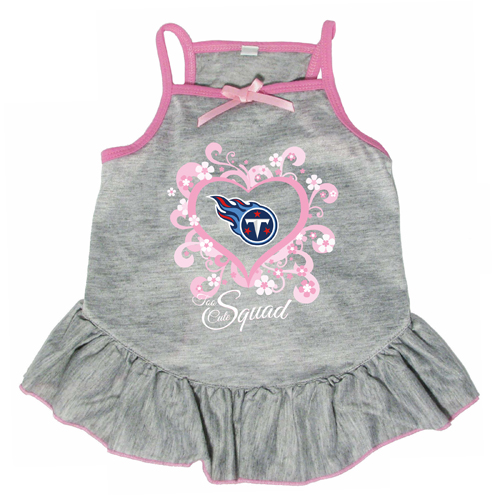 Tennessee Titans Dog Pet Pink Too Cute Squad Jersey Tee Dress