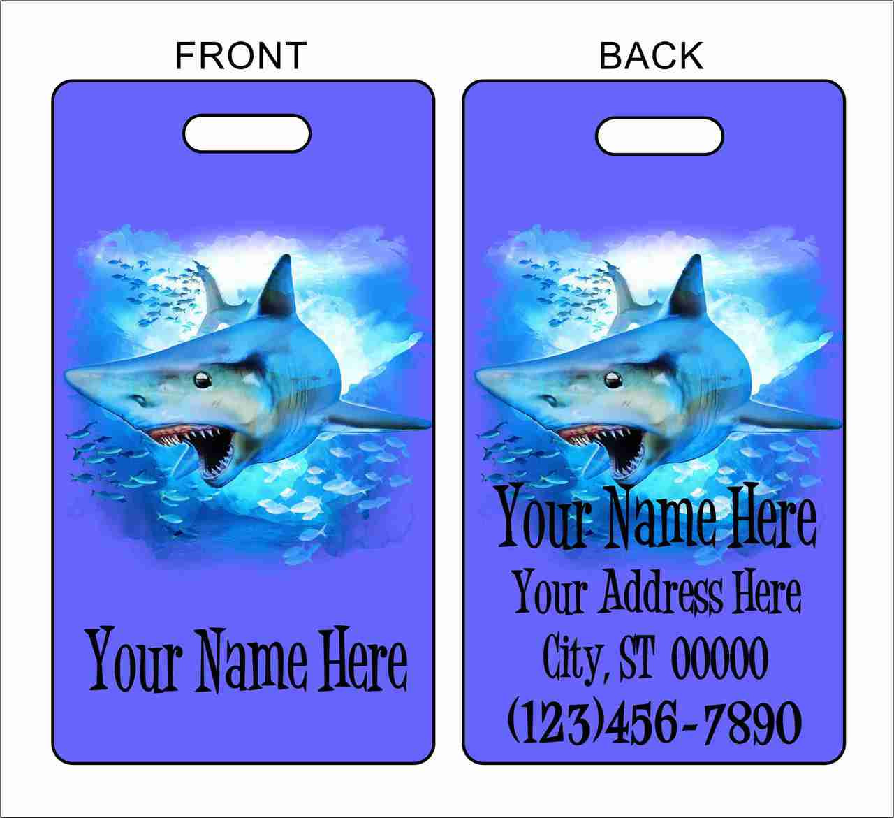 shark luggage tags