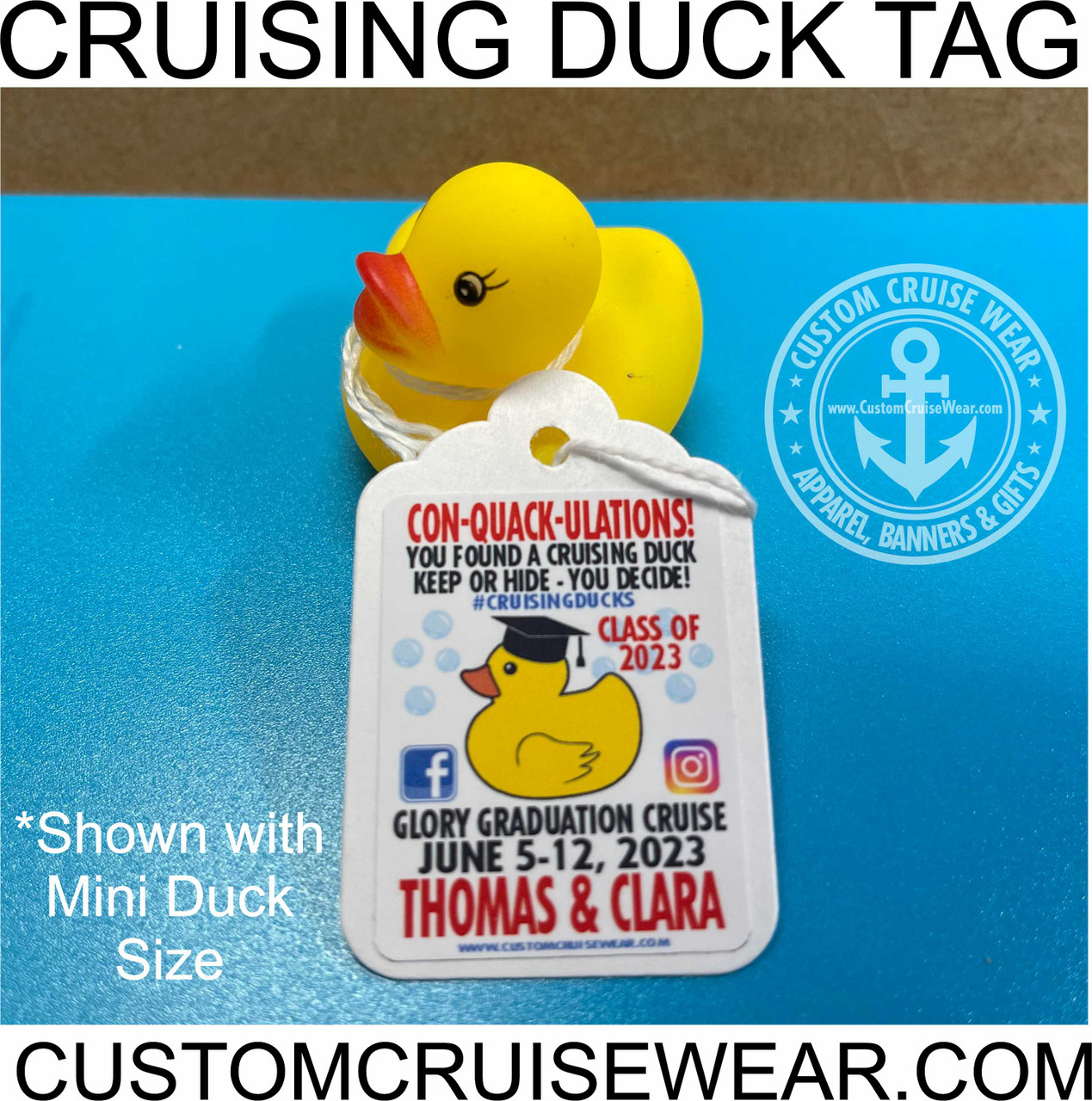  Duck Tags, Cruising Rubber Duck Tag, Scratch Off Duck