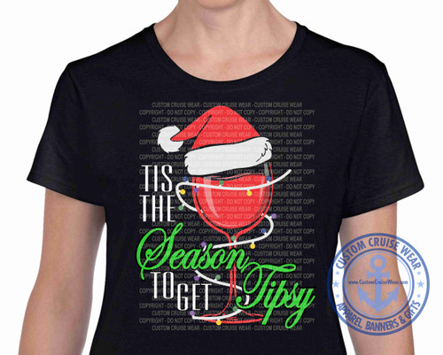 Christmas Santa Glass Tis the Season to get Tipsy