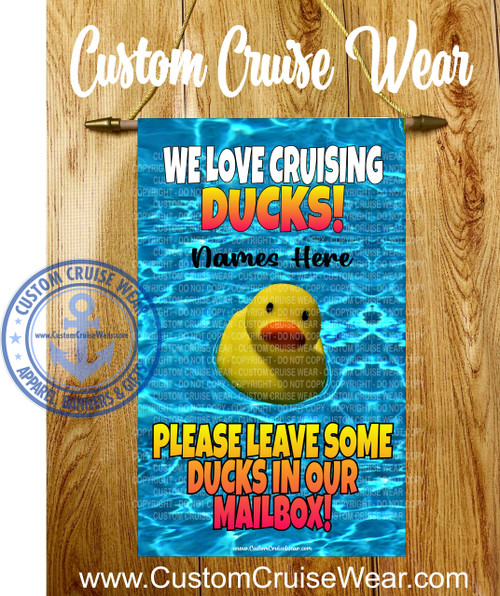 Cabin Door FLAG - Love Cruising Ducks