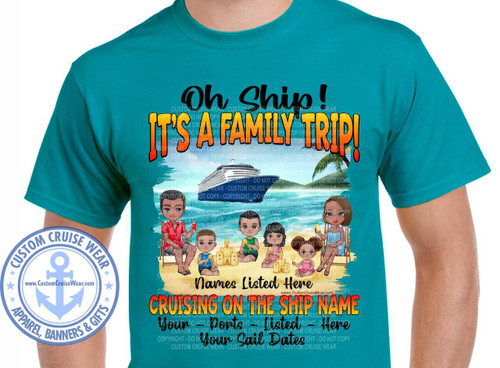 Oh Ship It's A Family Trip 6 Characters on Beach