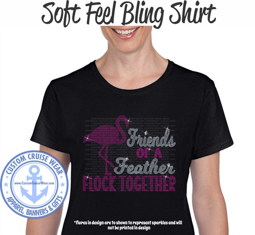 Friends of a Feather Flamingo Bling Shirt