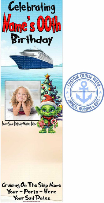 Birthday Christmas Grinchmas Beach Autograph Banner with Photo BANNER