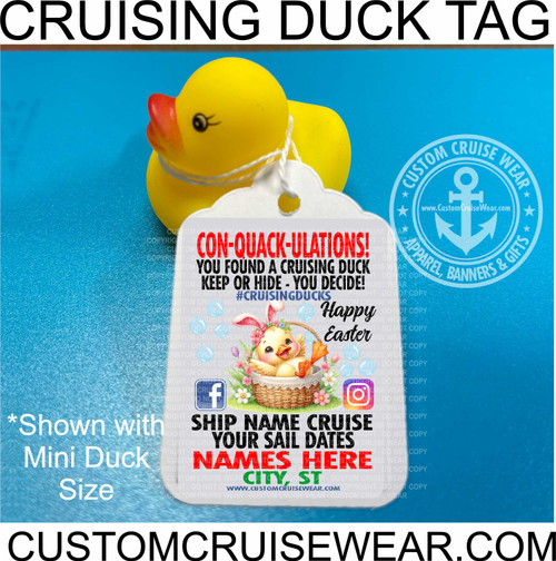 Set of Cruising Duck Tags - EASTER DUCK IN BASKET