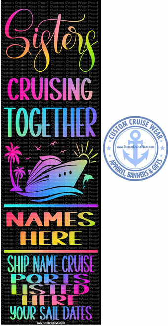 Sisters Cruising Together Neon Gradient BANNER