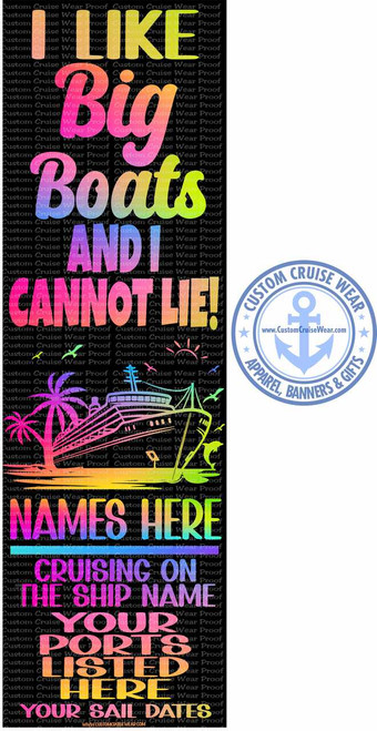 I Like Big Boats Neon Multi Color BANNER