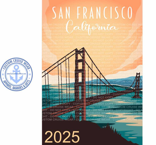 San Francisco Bridge Poster Art- You Pick The Year Printed On The REFRIGERATOR MAGNET